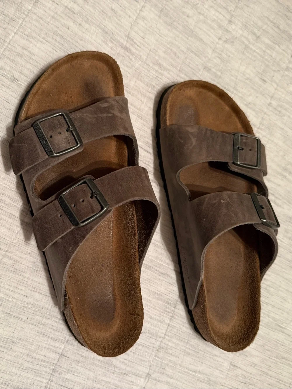Birkenstock brown leather sandals. Size 10.